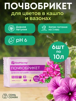 Почвобрикет Дивная петуния 10л (набор из 6 шт)