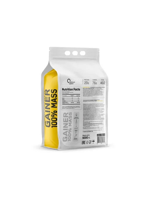 Optimum System гейнер для быстрого набора массы 100% Mass Gainer 3000гр, 5 кг, фото 4