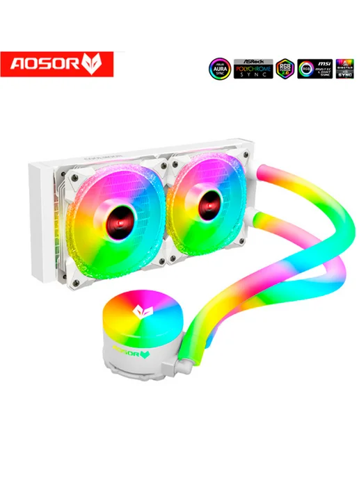 СВО 2 кулера TDP 200w с A-RGB 120мм Aosor белая, 200 Вт, фото 2