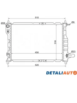 Радиатор охлаждения для Шевроле Спарк М200 2005-2009, Chevro