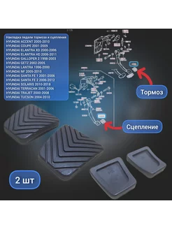 Накладка педали тормоза и сцепления SOLARIS GETZ 2 шт