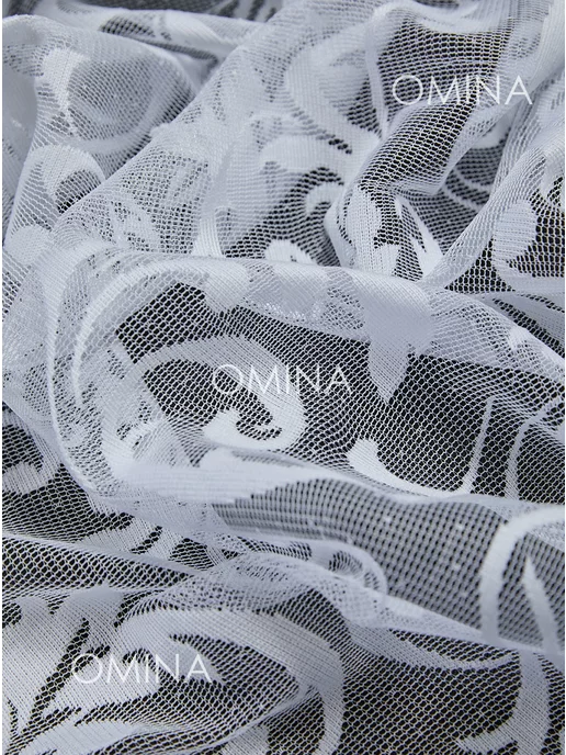 OMINA Тюль готовый 200х250 в гостиную комнату с узором вензеля, 200x250, фото 4