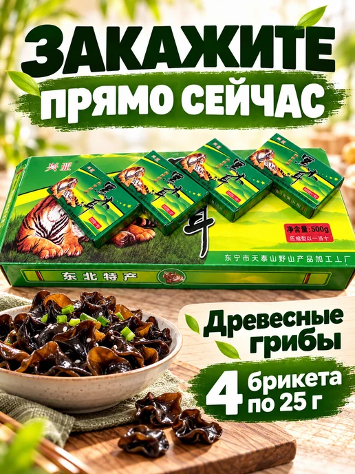 Грибы сушенные древесные прессованные, 4 шт, фото 5