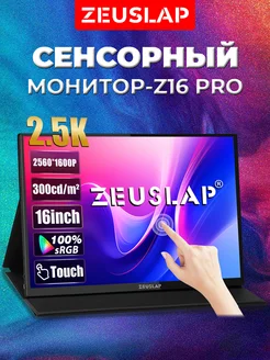 16" Портативный сенсорный монитор Z16PRO 2.5K 60HZ, черный ZEUSLAP 268686397 купить за 17 054 ₽ в интернет-магазине Wildberries