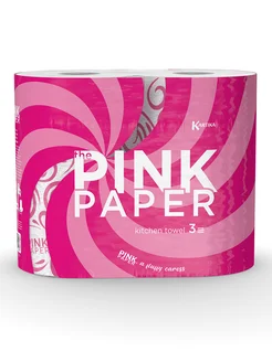 Полотенца бумажные с рисунком "Pink Paper" 2 рул 3 слоя 90 л