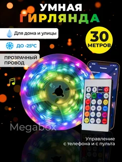 Гирлянда роса умная светодиодная 30м c пультом RGB LED MEGABOX 268688237 купить за 965 ₽ в интернет-магазине Wildberries