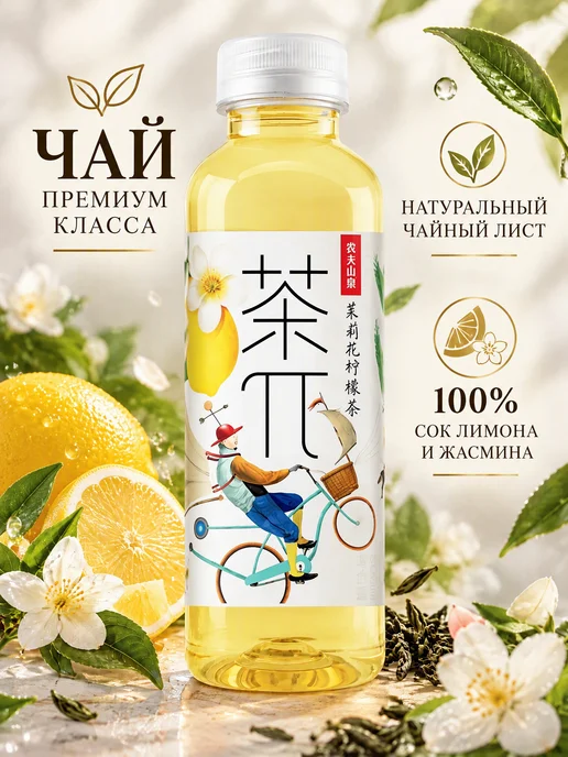 NONGFU SPRING Холодный чай Пи жасминовый с лимоном 15 шт по 500 мл, 15 шт, 500 мл, фото 2