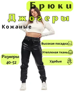 Брюки джогеры кожаные утепленные Х.К 268876097 купить за 688 ₽ в интернет-магазине Wildberries