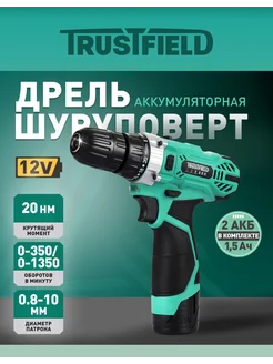 Шуруповерт аккумуляторный, дрель 12В 2 АКБ TRUSTFIELD P.I.T. 268876139 купить за 2 608 ₽ в интернет-магазине Wildberries