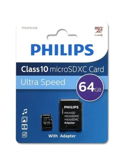 Карта памяти MicroSD 64GB с адаптером