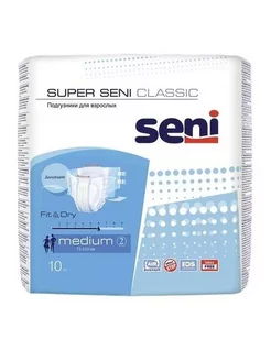 Seni super classic подгузники для взрослых размер medi-1шт. ЗдоровьеМЦ 268899735 купить за 1 129 ₽ в интернет-магазине Wildberries