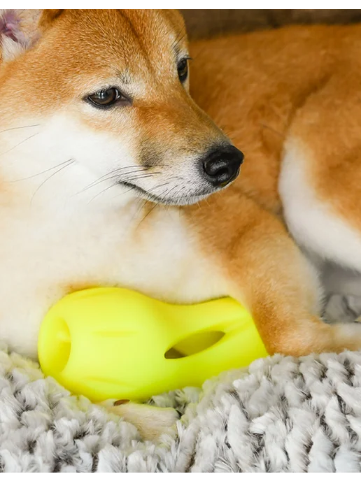 PetShop Игрушка для собак кость резиновая для лакомств красная 13 см, желтый, фото 8