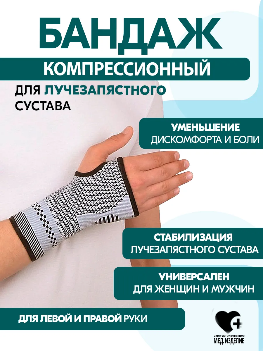 Бандаж для лучезапястного сустава компрессионный