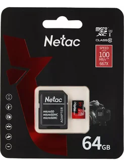 Флеш карта microSDXC 64GB NT02P500PRO-064G-R + adapter