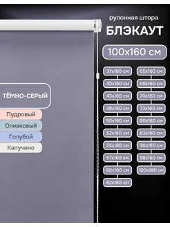 Рулонные шторы блэкаут 100х160 см Kauffort цвет темно-серый