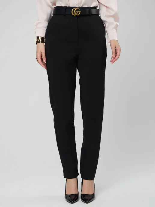 Брюки утепленные на резинке офисные