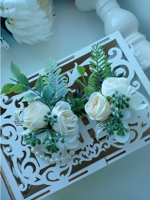 Wedding by Gulya бутоньерка жениха + браслет набор, вариант