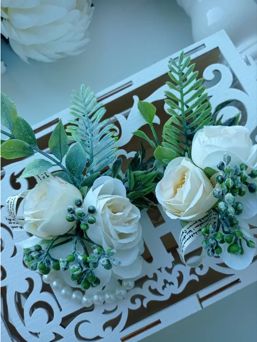 Wedding by Gulya бутоньерка жениха + браслет набор, вариант, фото 2