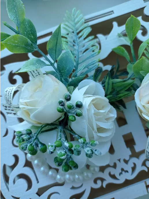 Wedding by Gulya бутоньерка жениха + браслет набор, вариант, фото 3
