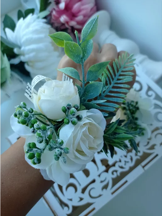Wedding by Gulya бутоньерка жениха + браслет набор, вариант, фото 6