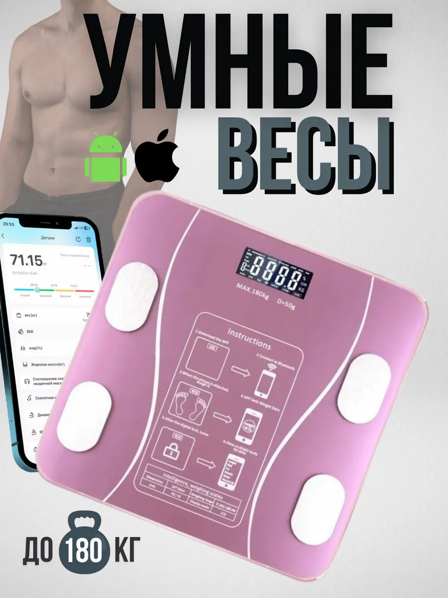 Умные напольные весы блютуз