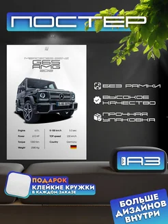 Постер MERCEDES-BENZ G65 AMG с характеристиками, формат А3