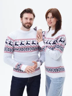 Новогодний свитер с оленями без горла мужской женский Stellato Knitwear 269835081 купить за 1 837 ₽ в интернет-магазине Wildberries