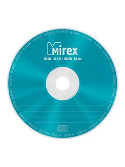 CD-RW диск Mirex 700Mb перезаписываемый 1 шт в конверте