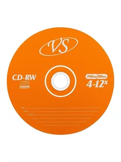 CD-RW диск VS 700 Mb перезаписываемый 1 шт в конверте