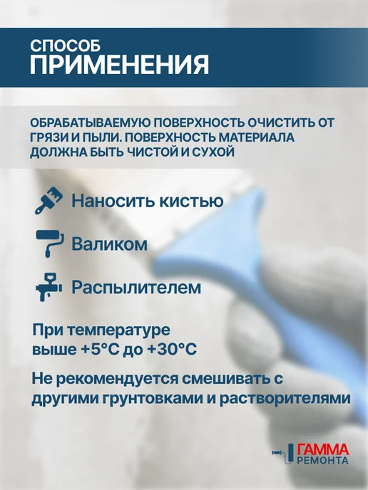 Гамма ремонта Грунтовка глубокого проникновения антиплесень 1 кг, 3 кг, фото 4