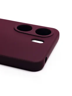 Чехол Xiaomi Poco C65 (2310FPCA4G) силиконовый Soft Touch 4 Promise mobile. Цвет бордовый. Вид 4.