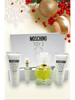 Подарочный Набор Moschino TOY 2 Мишка белый Москино 4в1