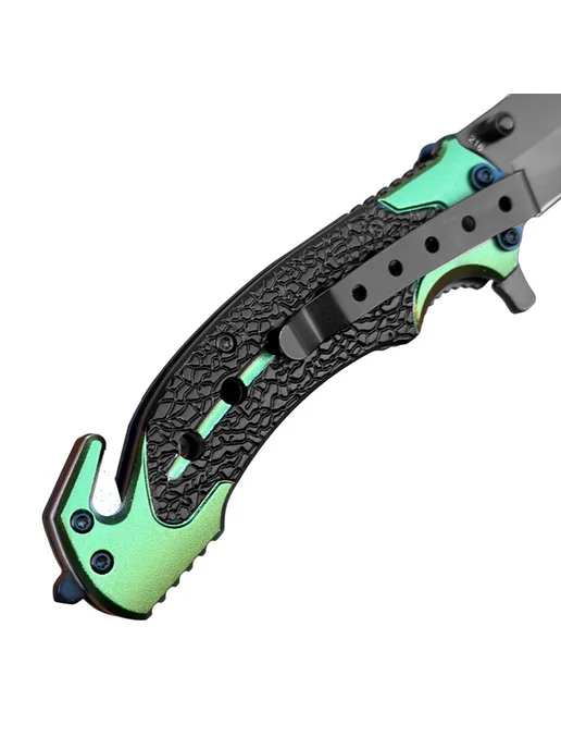 Складной тактический нож Cold Steel со стропорезом, черный, фото 4