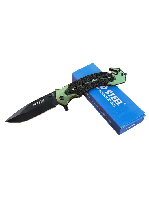 Складной тактический нож Cold Steel со стропорезом, черный, фото 7