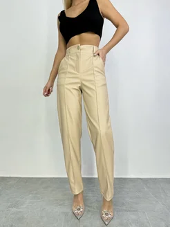 Брюки классические кожаные со стрелкой утепленные ELVIN SHOP 270042005 купить за 1 578 ₽ в интернет-магазине Wildberries