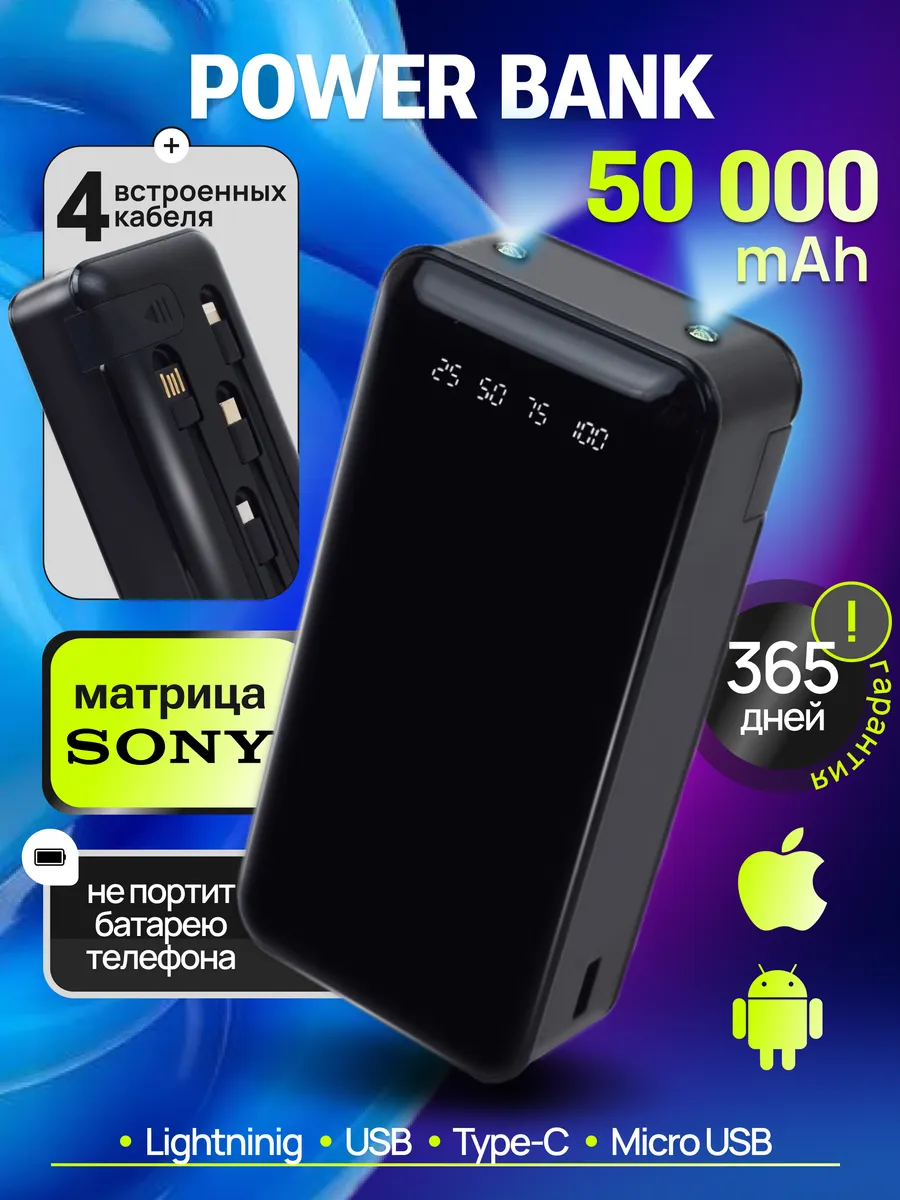 Повербанк 50000 mah power bank для...