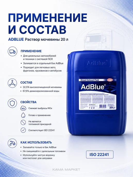 SINTEC ADBLUE раствор мочевины 20л, 20 л, фото 2