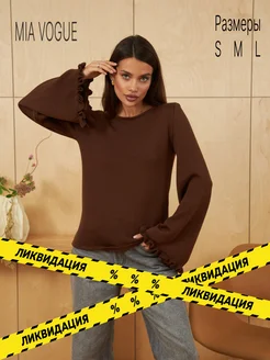 Лонгслив вязаный у2к с рукавами клеш MIA VOGUE 270079104 купить за 1 552 ₽ в интернет-магазине Wildberries