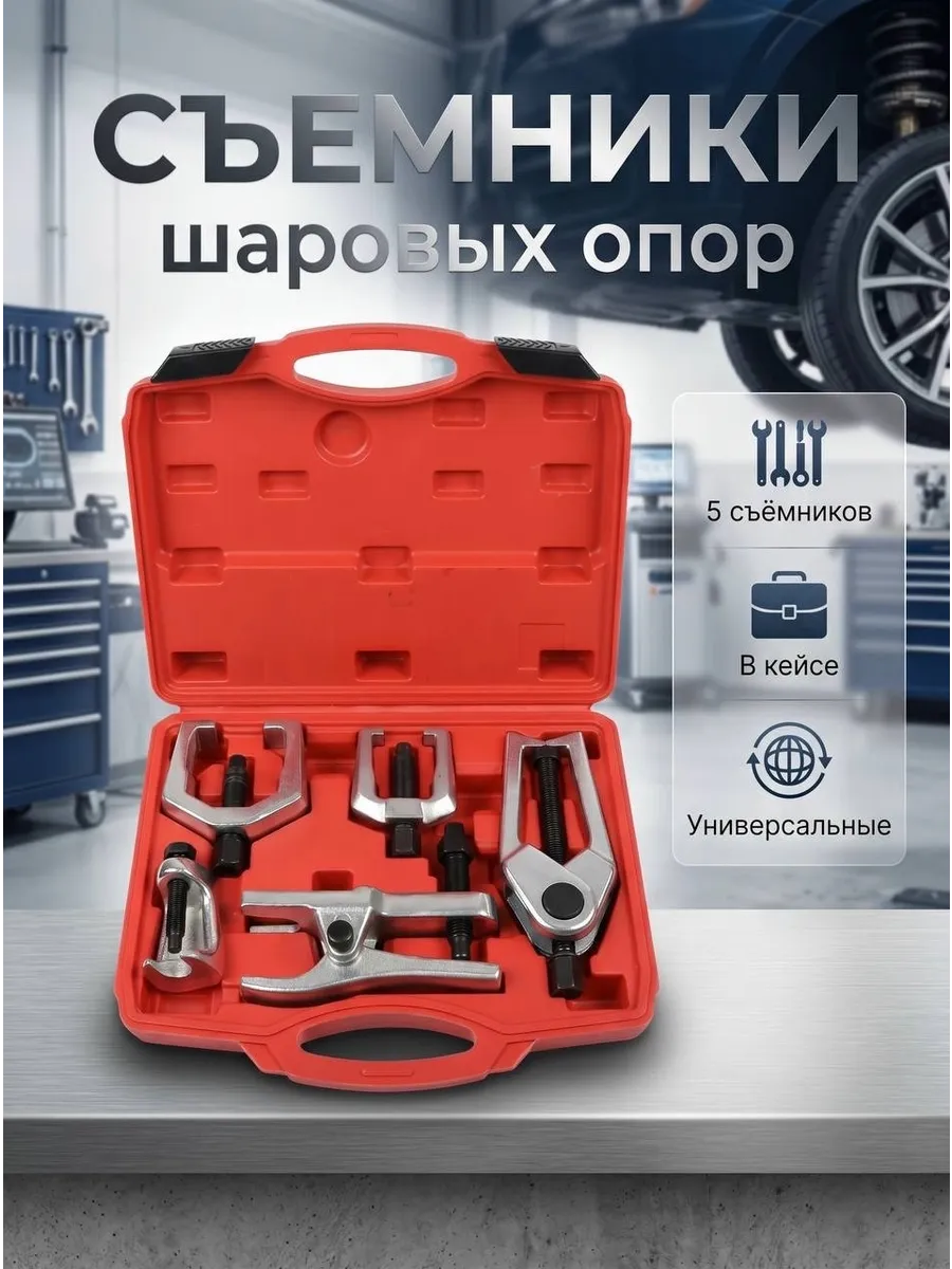 Набор съемников шаровых опор и наконечников