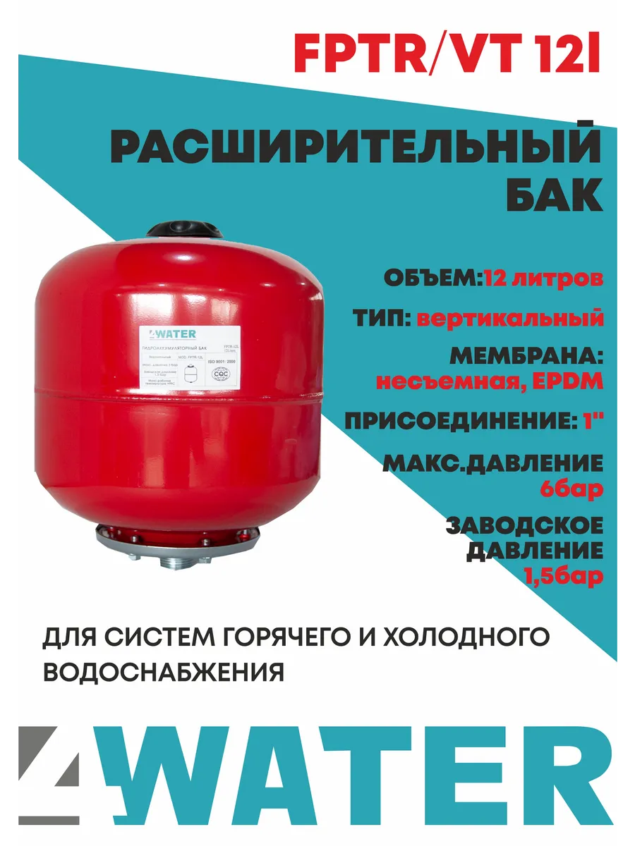 Расширительный бак гидроаккумулятор 12л