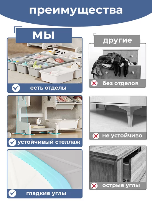 LESTI Детский стеллаж с вешалкой для одежды, серый, фото 5