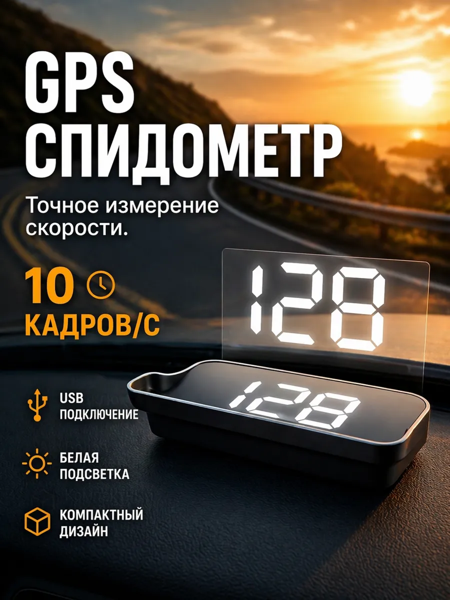 GPS спидометр с проекцией на лобовое стекло