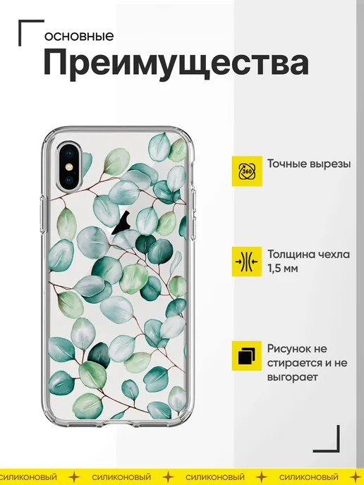 Расчехлидзе Чехол на iPhone X Max XS Max силиконовый защитный с принтом, голубой, фото 2