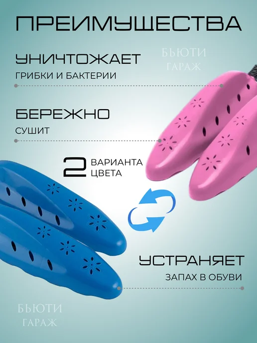 Бьюти Гараж Сушилка для обуви электрическая, синий, фото 2