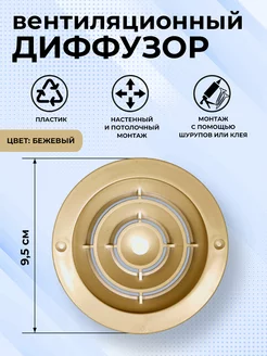 Решетка вентиляционная круглая D 95 мм фланец d 80 мм КосмоВент 270492519 купить за 189 ₽ в интернет-магазине Wildberries