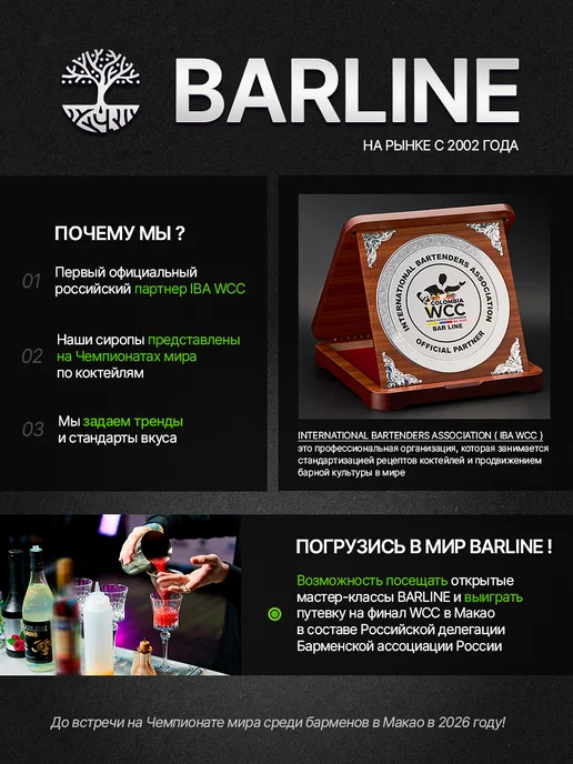 Barline Сироп Фундук для напитков и десертов 1л, 1 л, фото 5