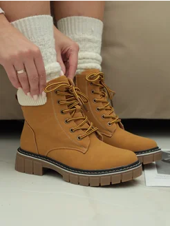 Ботинки зимние с мехом челси берцы