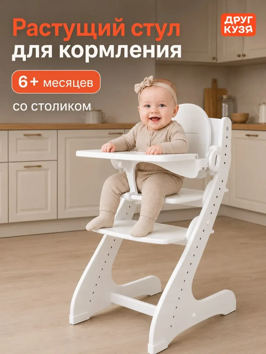 Растущий стул детский для кормления Друг Кузя