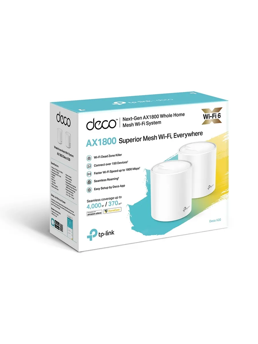 Домашняя Mesh Wi-Fi система Deco X20 (2-pack)