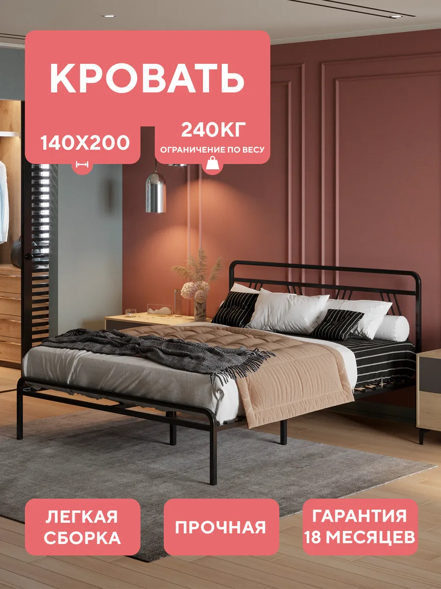 Кровать кованная Viva черная...